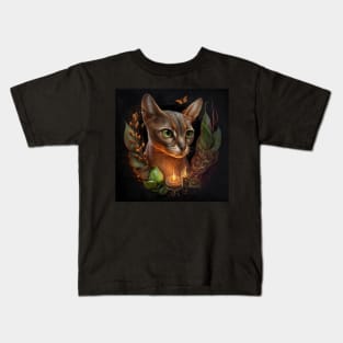 Abyssinian Cat Nature Theme Kids T-Shirt